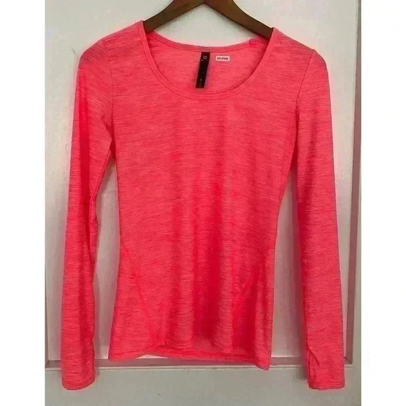 90 Degree By Reflex Tops - Fluorescent  Orange/Pink Sports Shirt Size Xs
